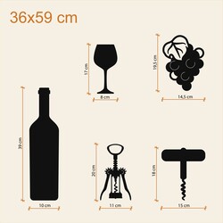 Drevená dekorácia - Víno | 36x59 cm