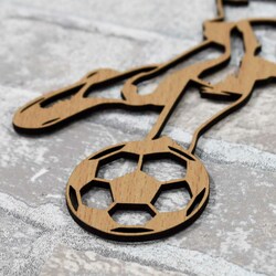 Wooden Wall Sticker - Footballer | Beech