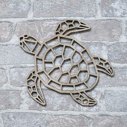 Wooden Decoration - Polygonal Turtle | Oak Sonoma