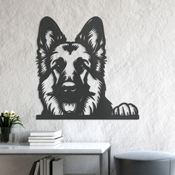 3D Wall Art - German Shepherd | Anthracite Gray