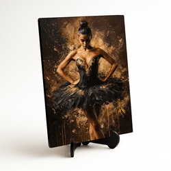 Wooden picture of a ballerina - Black Swan