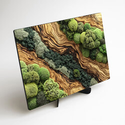 Moss picture on the wall - Forest Stream (UV print)