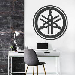 Wooden Wall Logo - Yamaha | Anthracite Gray