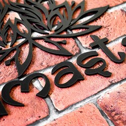 Wooden Sticker - Namaste Symbol | Black