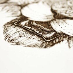 3d drevený gravírovaný obraz na stenu - Tiger | Biela