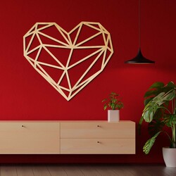 Drevené srdce na stenu - Polygón | Javor