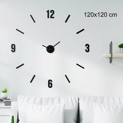 Wooden Stick-On Wall Clock - Tempora | 120x120 cm