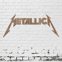 Drevený obraz - Logo METALLICA | Dub tabakový