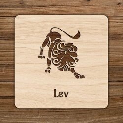 Pivní podtacek ze dřeva - Znamení Lev