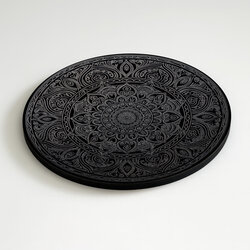 Moon mandala for the wall - Obsidian