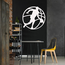 Tablou din lemn - Baschetbalist | Alb