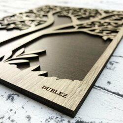 Wooden Home Decor - Tree in Frame | Dark / Pale wood