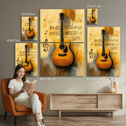 Vintage obraz - Gitara | 90x136 cm