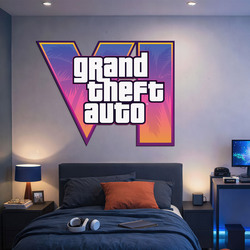 Drevené logo na stenu - GTA VI
