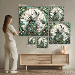 Dřevěný obraz vlka - Mystická vitráž