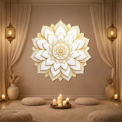 Bielo-zlatá mandala - Seraphine