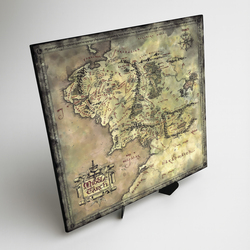 Dřevěný obraz - Mapa Středozemě