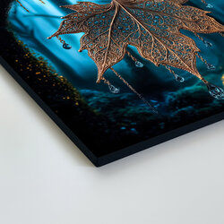 Drevený obraz - Zlatý mystický list