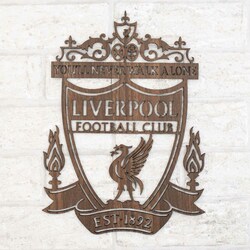 Wooden Club Logo on the Wall - Liverpool | Walnut