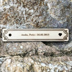 Valentýnský dárek - Dřevěná záložka do knihy