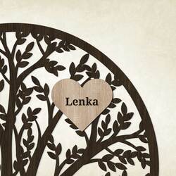Wooden Heart with Name | Oak Sonoma