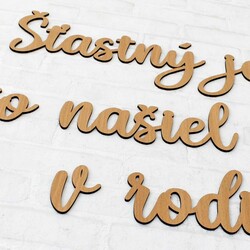 Dekoračná nálepka o rodine z dreva  | Buk