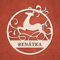 Vianočná guľa s menom  | Topoľová preglejka