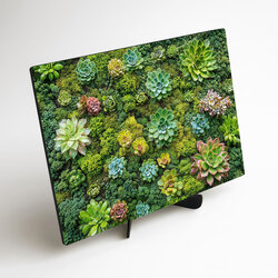 Drevený obraz skalničiek