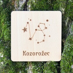 Drevená podložka pod pohár - Znamenie kozorožec