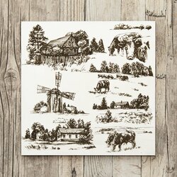 Decorative Picture - Village | White