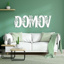 Český nápis na stěnu - Domov | Bílá