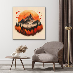 Wooden wall art - Autumn mountain peace