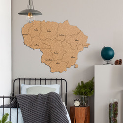 Korková mapa na stenu - Litva