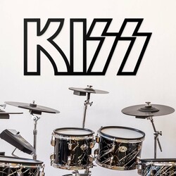 Drevený obraz na stenu - Logo KISS | Čierna