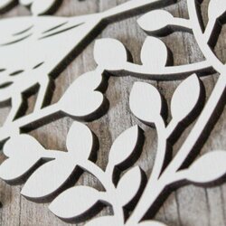 Wooden Wall Sticker - 2 Birds | White