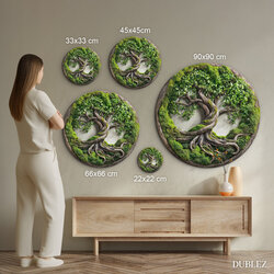 Machový strom života - Luxusná imitácia na dreve