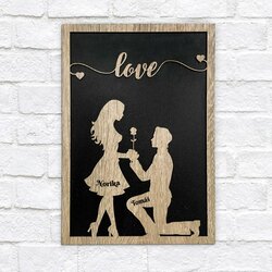 Darček k výročiu / mladomanželom s menami - Zamilovaný pár