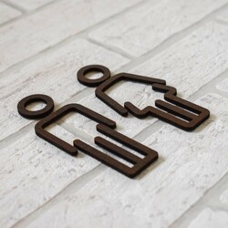 Drevené označenie dverí na WC - Dámske/Pánske   | Wenge