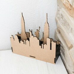 Dřevěný stojánek na pera - New York | Černá