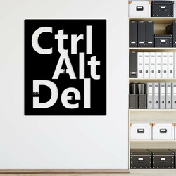 Wooden Picture for the Office - Ctrl Alt Del | Black