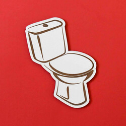 Wooden Door Sign - WC + Bathroom  | White