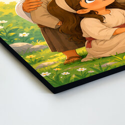 Christian picture for a children's room - Jesus among children