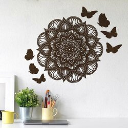 Decorative 3D Butterflies on the Wall 6 pcs | Wenge
