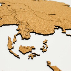 Cork World Map with Borders on the Wall