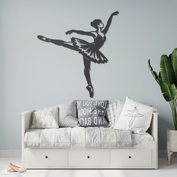 Drevená dekorácia na stenu - Baletka | Antracitovo-šedá