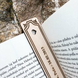 Valentýnský dárek - Dřevěná záložka do knihy