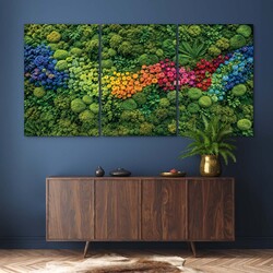 Multi-panel wall art - Moss rainbow