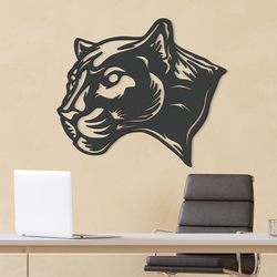 Vyřezávaný obraz pantera | Antracitově-šedá