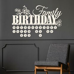 Family Wall Calendar - Family Birthday | White