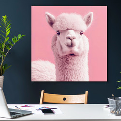 Růžový obraz - Lama